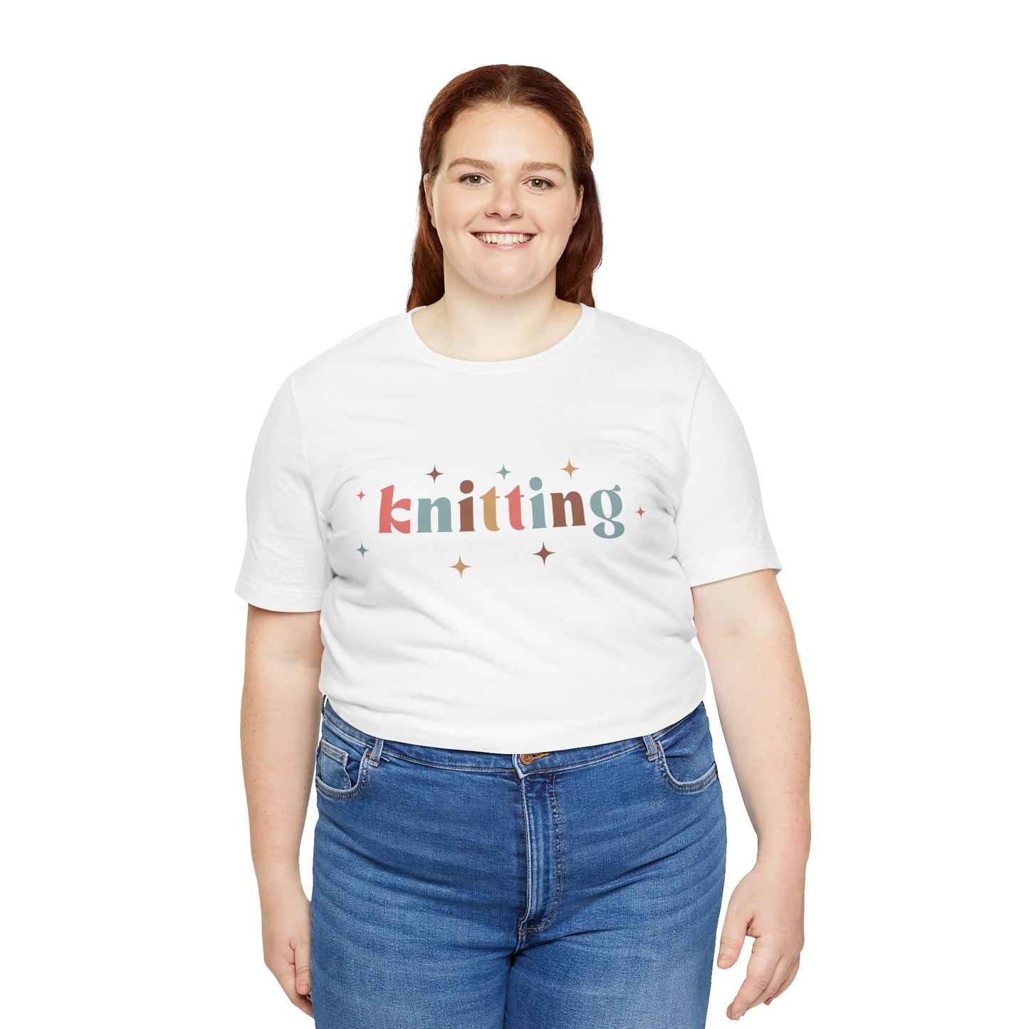 Knitting T-Shirt – Cute Colorful Knit Lover Shirt with Stars