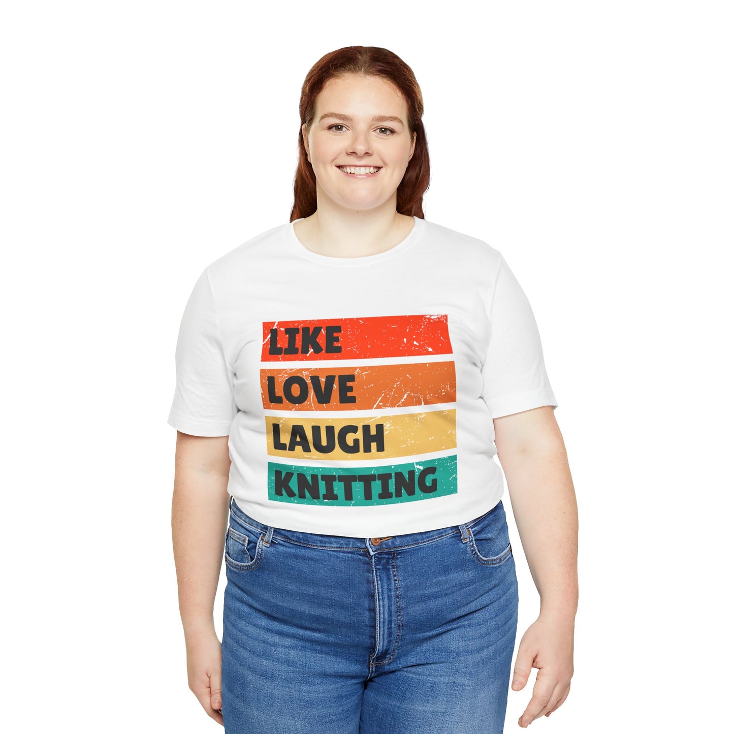 Like Love Laugh Knitting T-Shirt – Knitting Shirt for Yarn Lovers