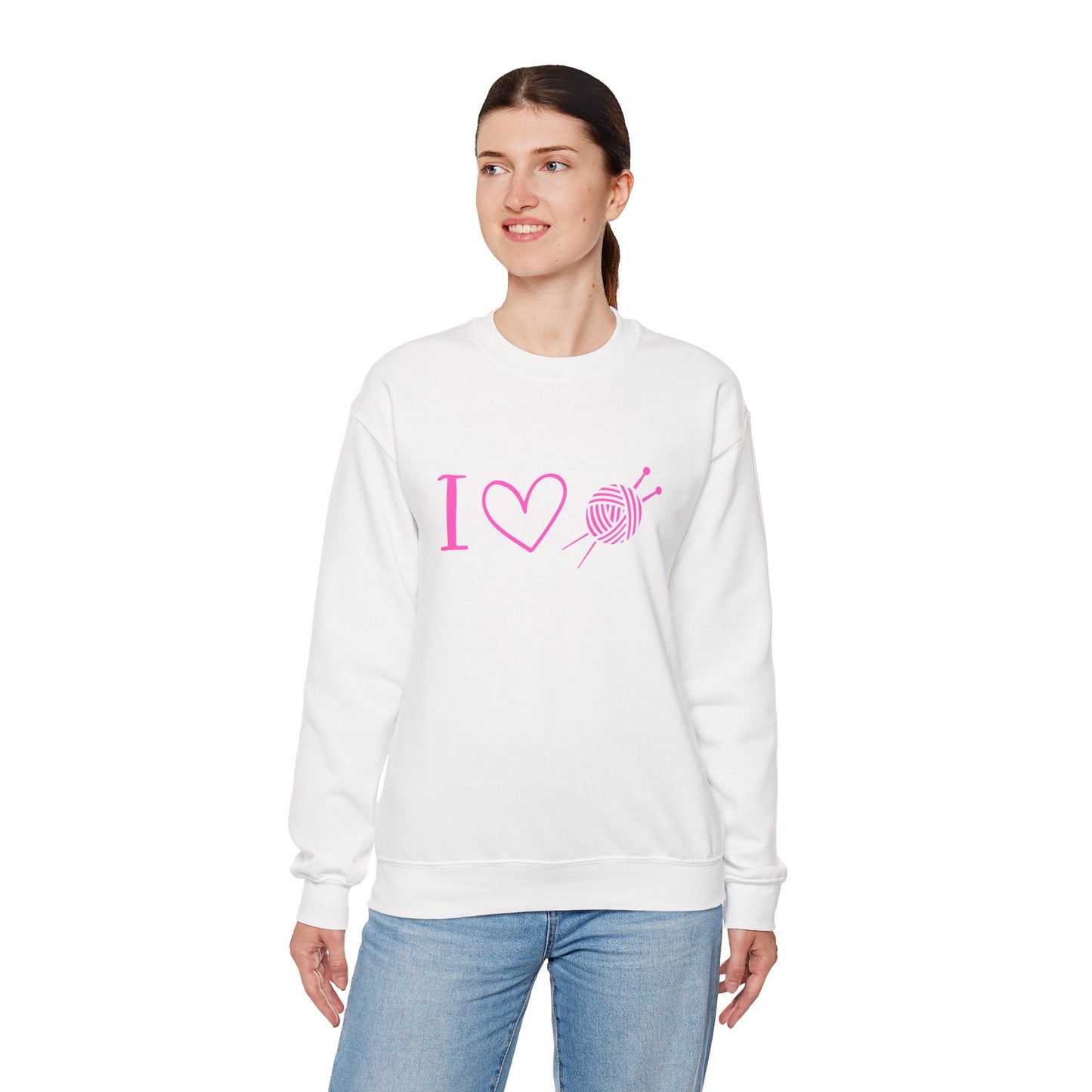I Love Knitting Sweatshirt – I Heart Knitting Yarn Lover Pullover