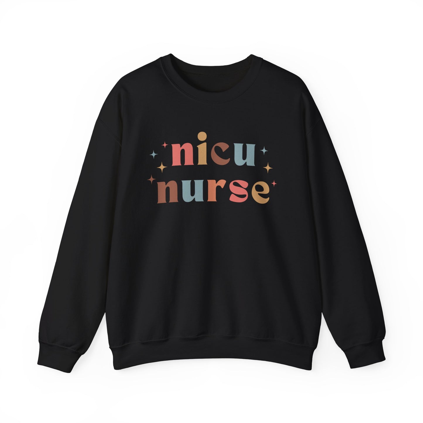 NICU Nurse Sweatshirt with Colorful Lettering