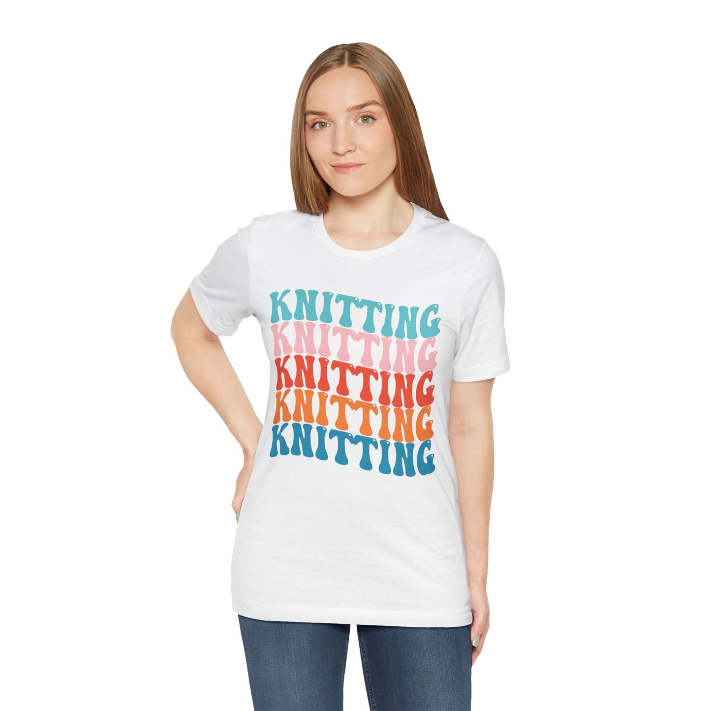 Knitting T-Shirt – Colorful Whimsical Knit Lover Shirt for Yarn Fans