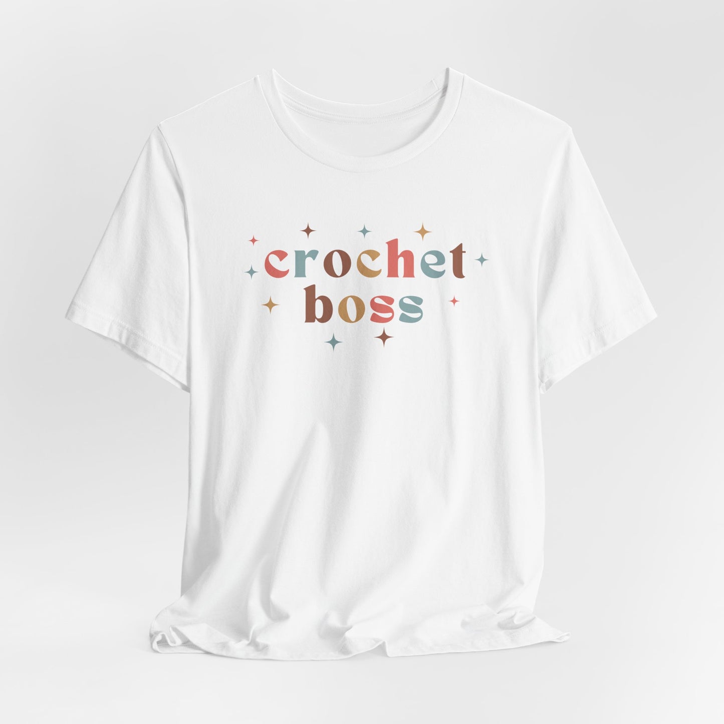 Crochet Boss T-Shirt – Cute Colorful Crocheter Shirt with Stars