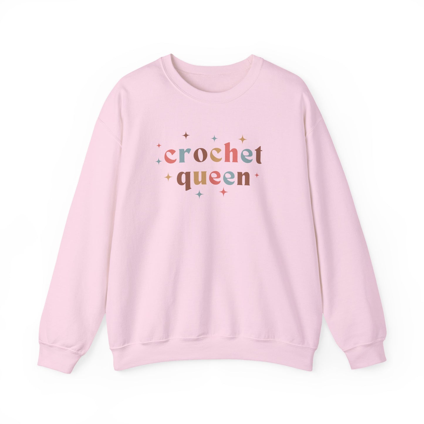 Crochet Queen Sweatshirt – Cute Colorful Crocheter Pullover with Stars