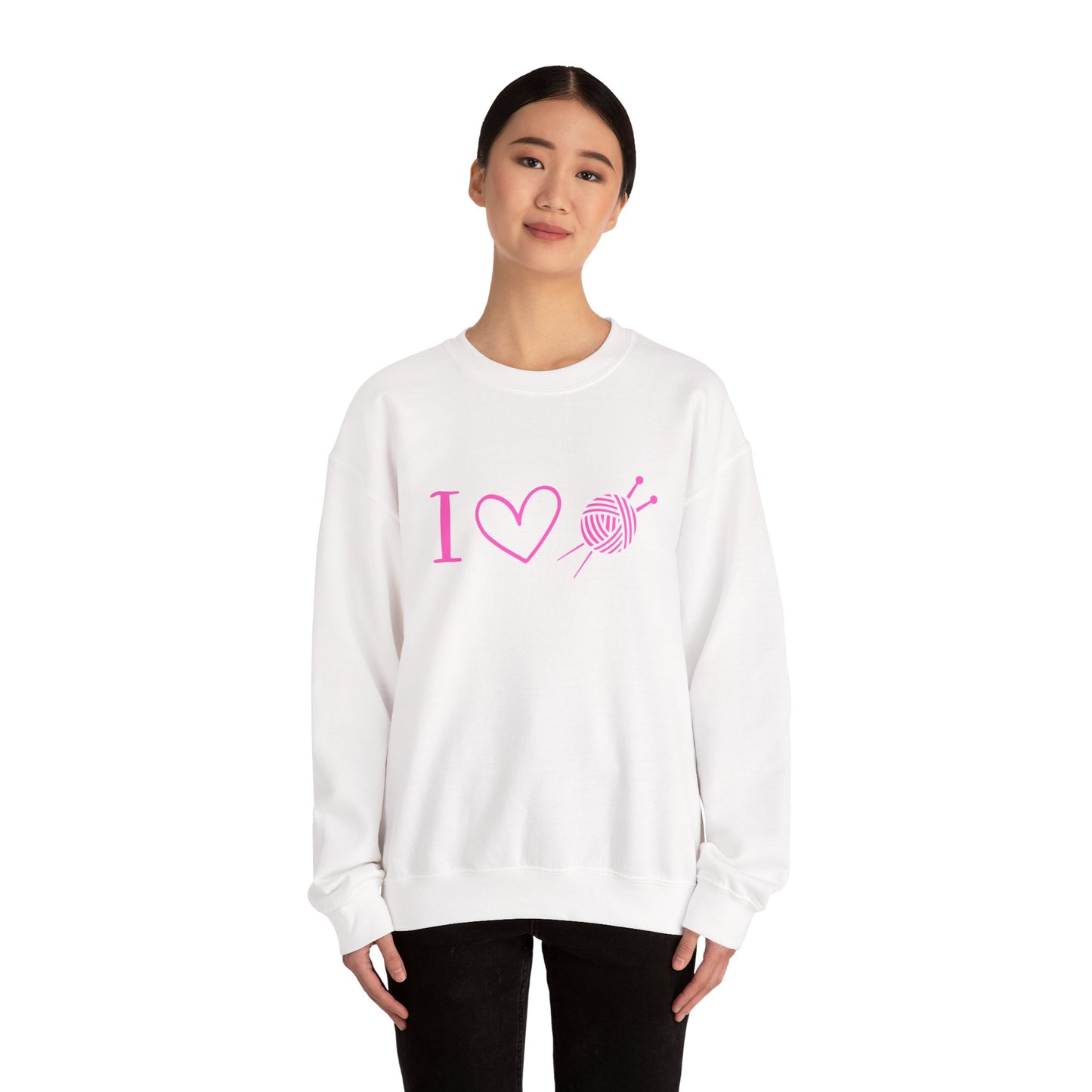 I Love Knitting Sweatshirt – I Heart Knitting Yarn Lover Pullover