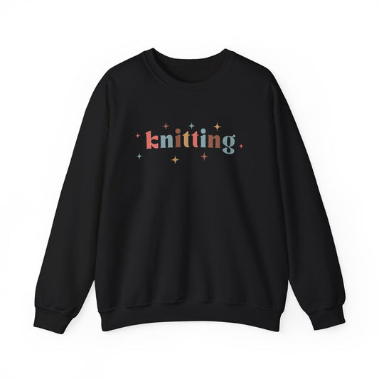 Knitting Sweatshirt – Cute Colorful Knit Lover Pullover with Stars