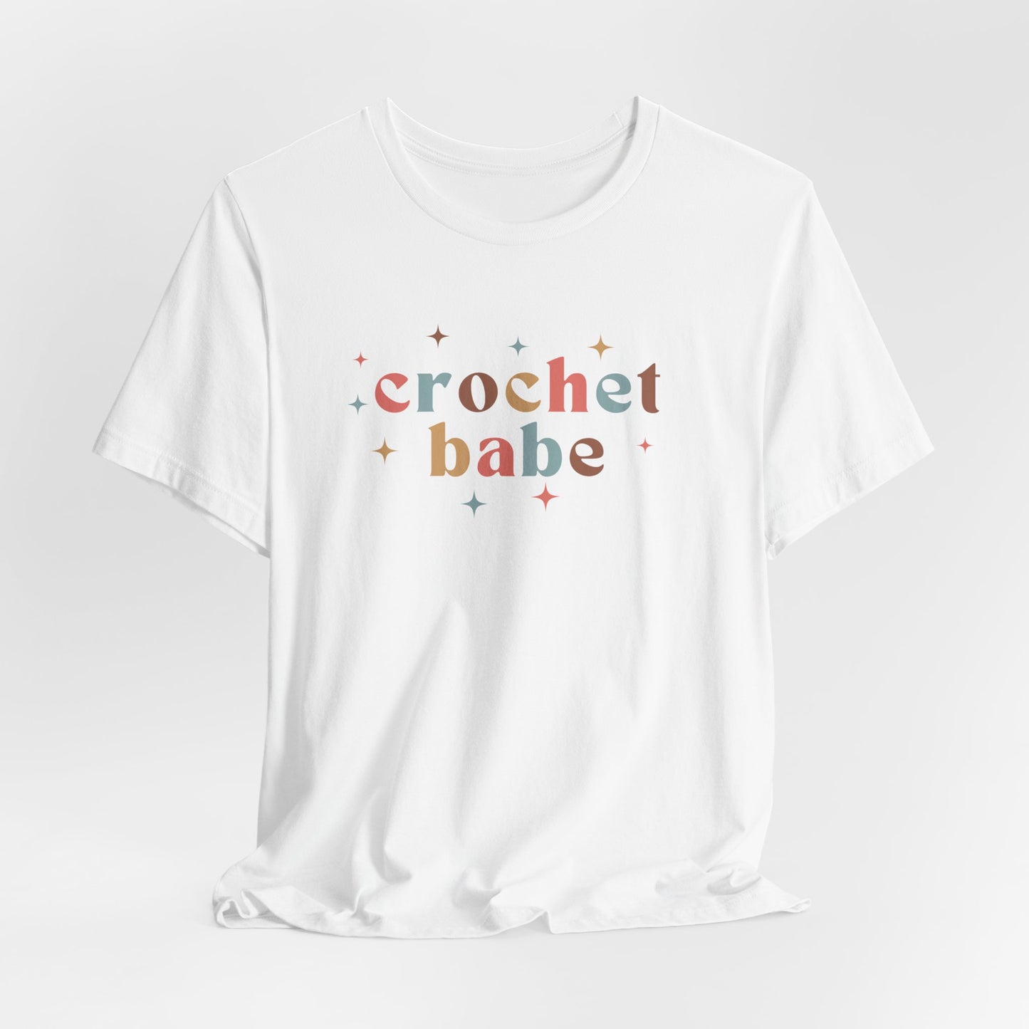 Crochet Babe T-Shirt – Cute Colorful Crocheter Shirt with Stars
