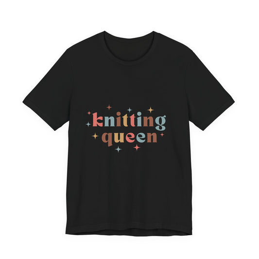 Knitting Queen T-Shirt – Cute Colorful Knitter Shirt with Stars