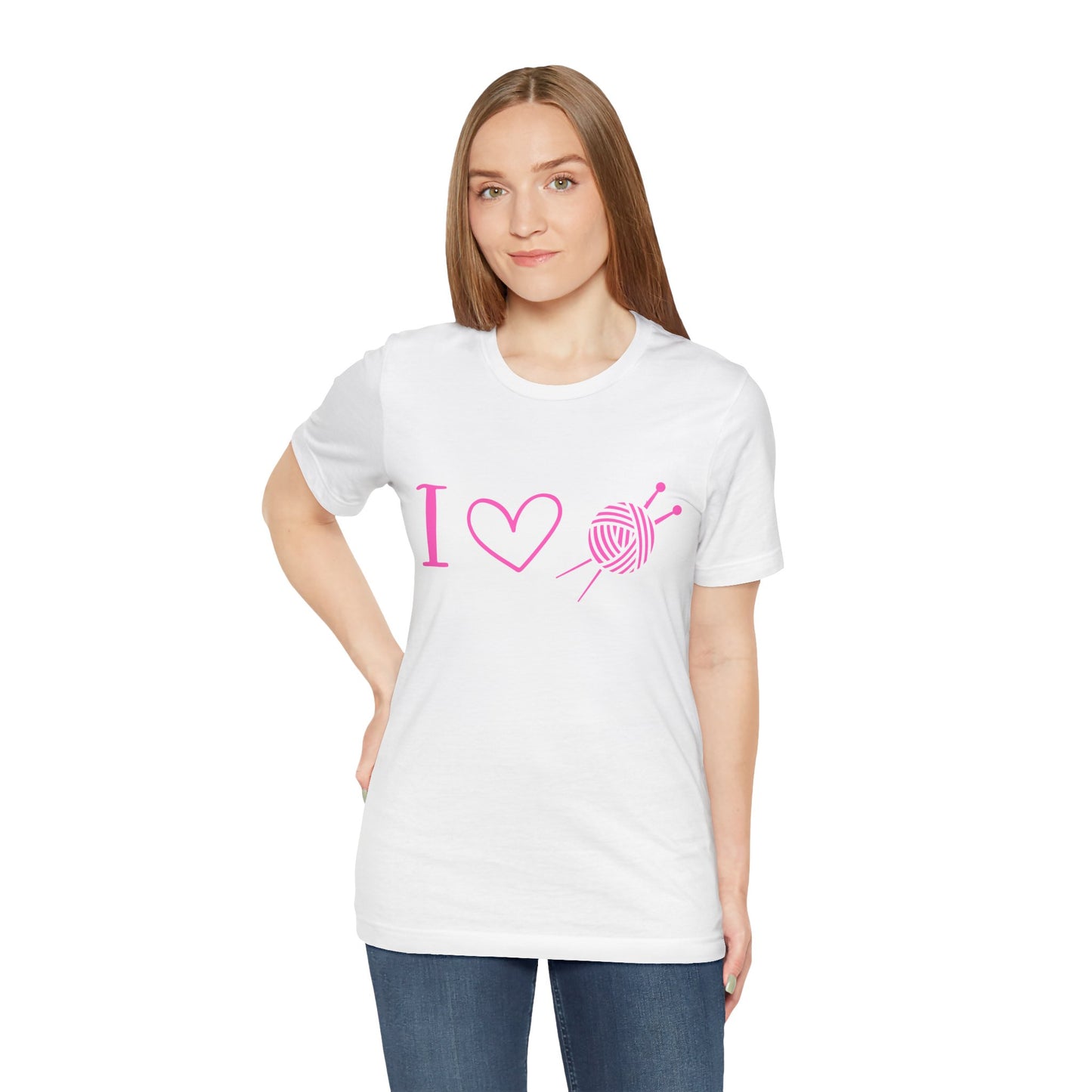 I Love Knitting T-Shirt – I Heart Knitting Shirt for Yarn Lovers