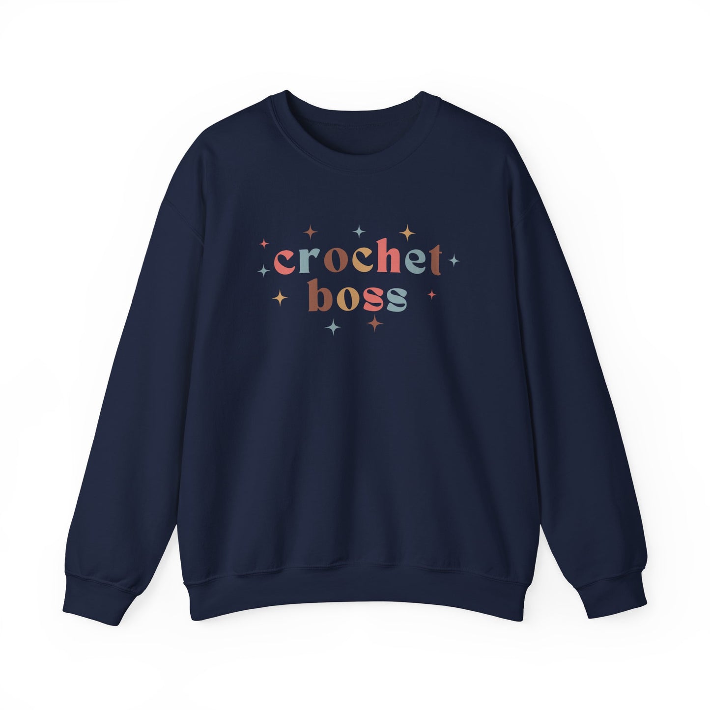 Crochet Boss Sweatshirt – Cute Colorful Crocheter Pullover with Stars