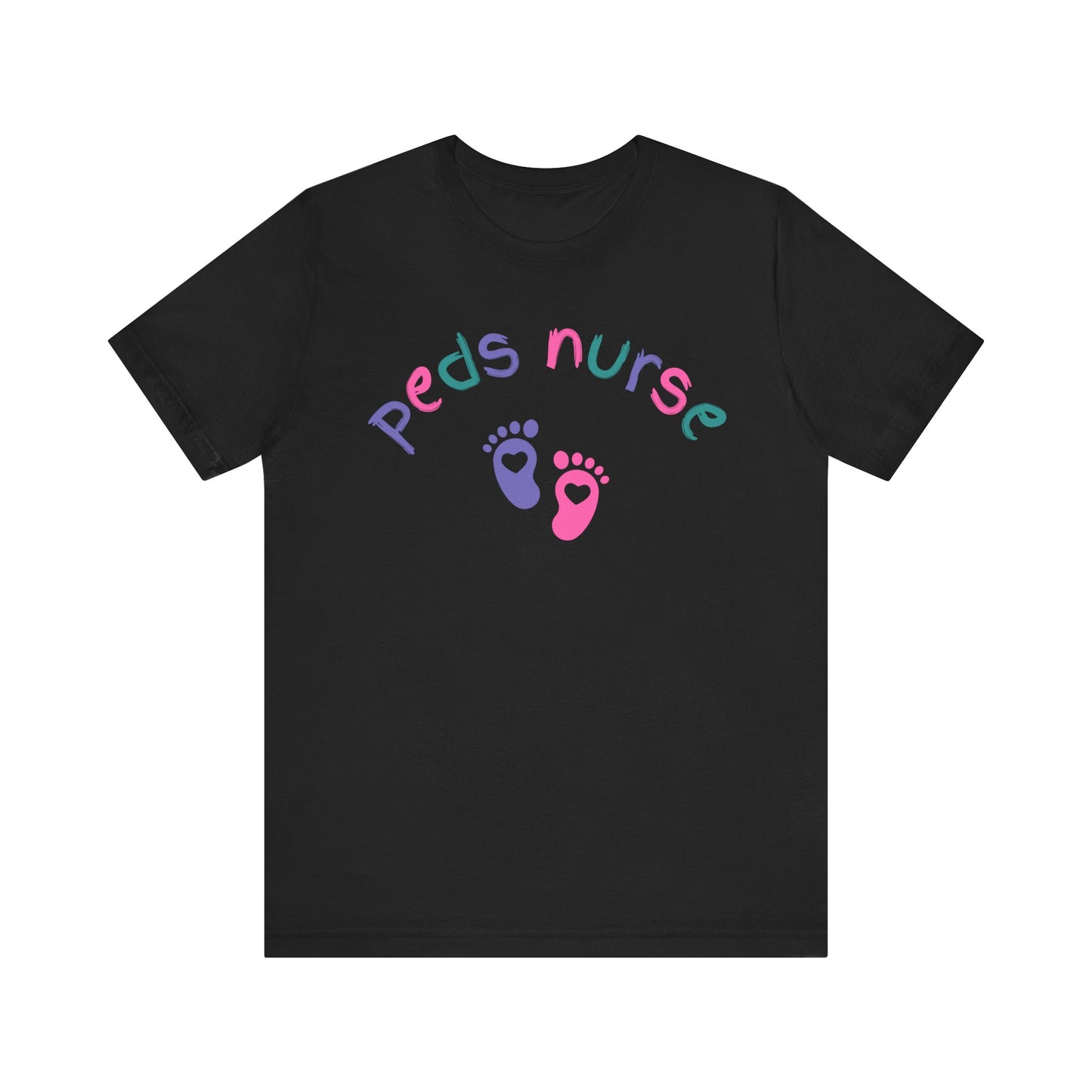 Peds Nurse T Shirt with Baby Feet