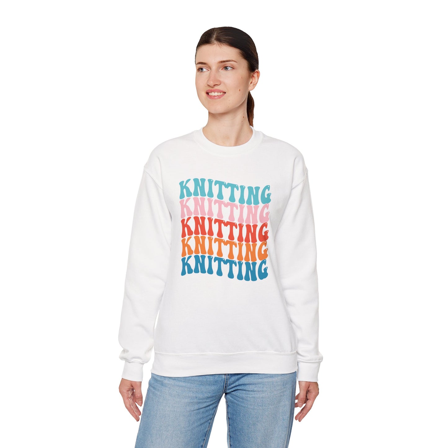 Knitting Sweatshirt – Colorful Whimsical Knit Lover Pullover