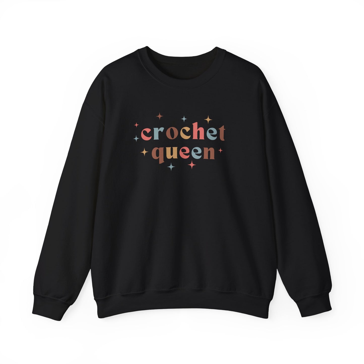 Crochet Queen Sweatshirt – Cute Colorful Crocheter Pullover with Stars