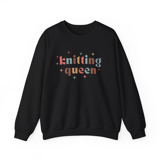 Knitting Queen Sweatshirt – Cozy Knitter Pullover for Yarn Lovers & Gifts