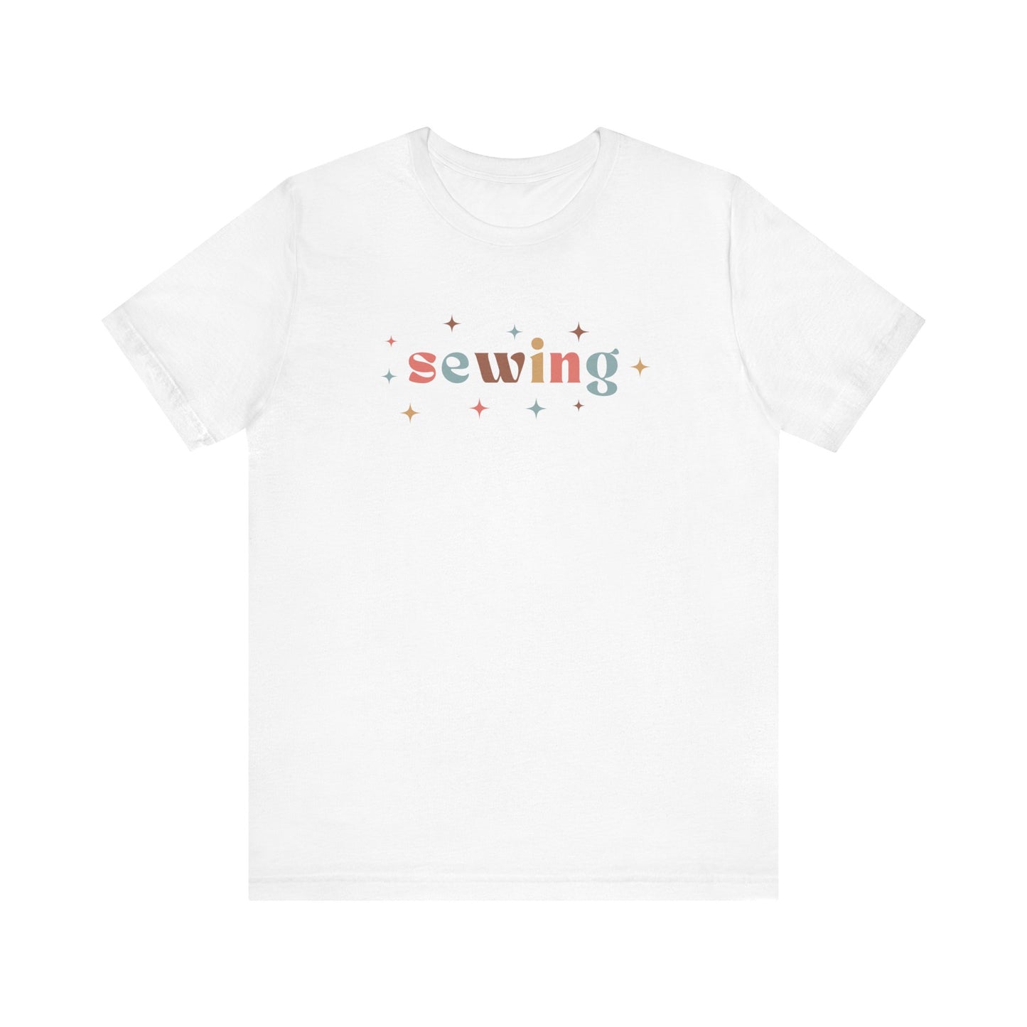 Sewing T-Shirt with Colorful Letters