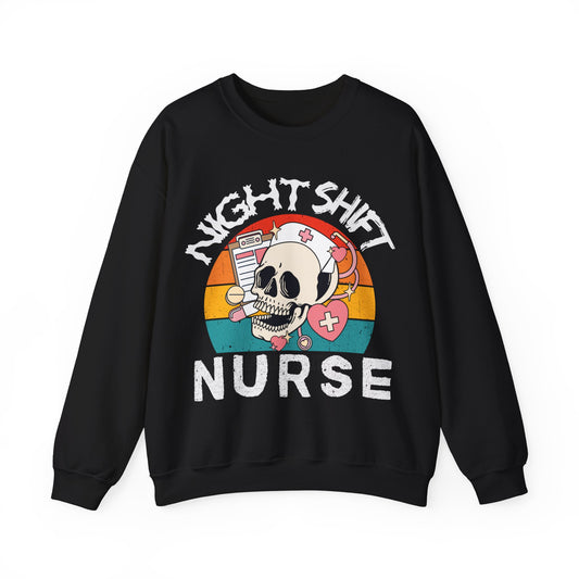 Night Shift Nurse Sweatshirt with Skull