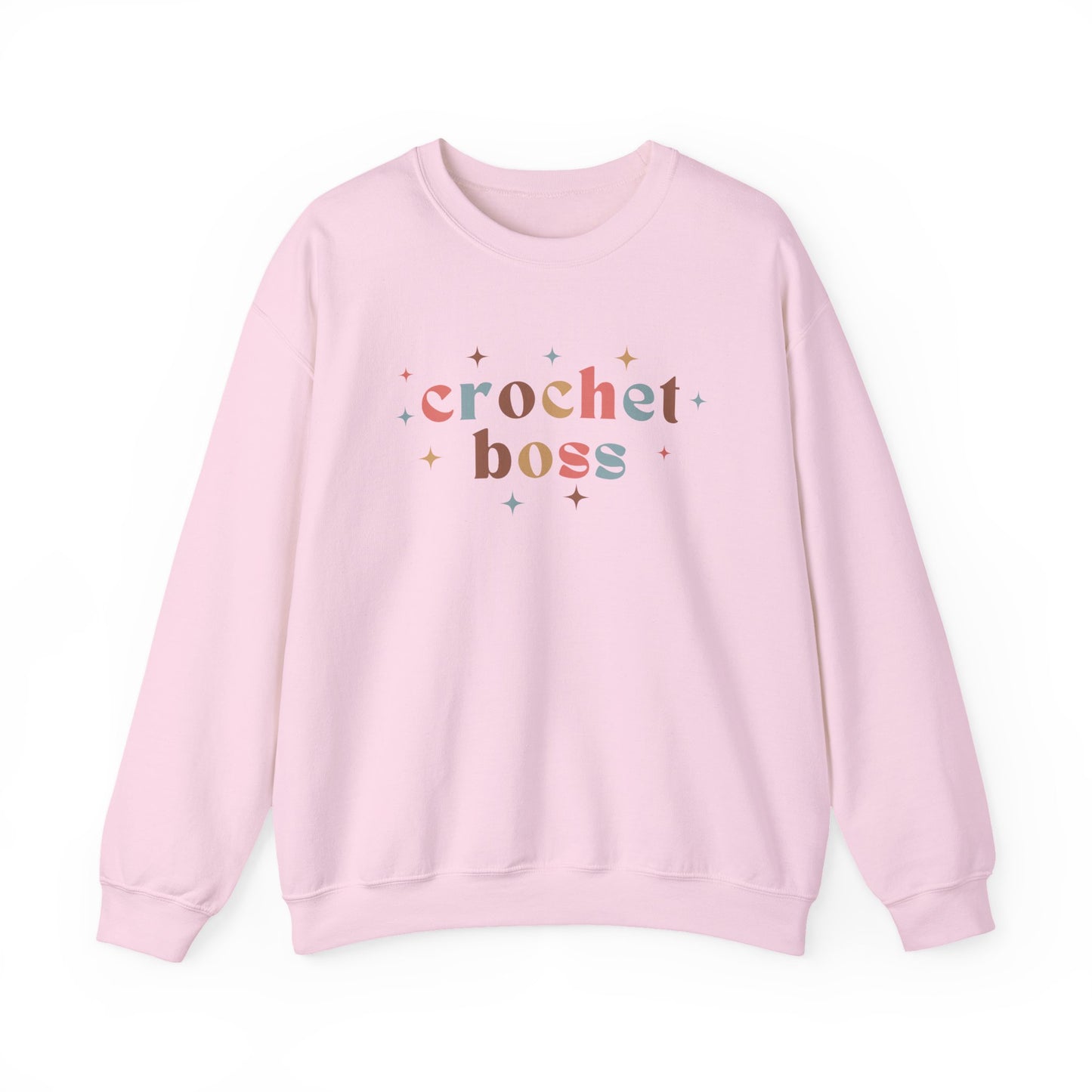 Crochet Boss Sweatshirt – Cute Colorful Crocheter Pullover with Stars