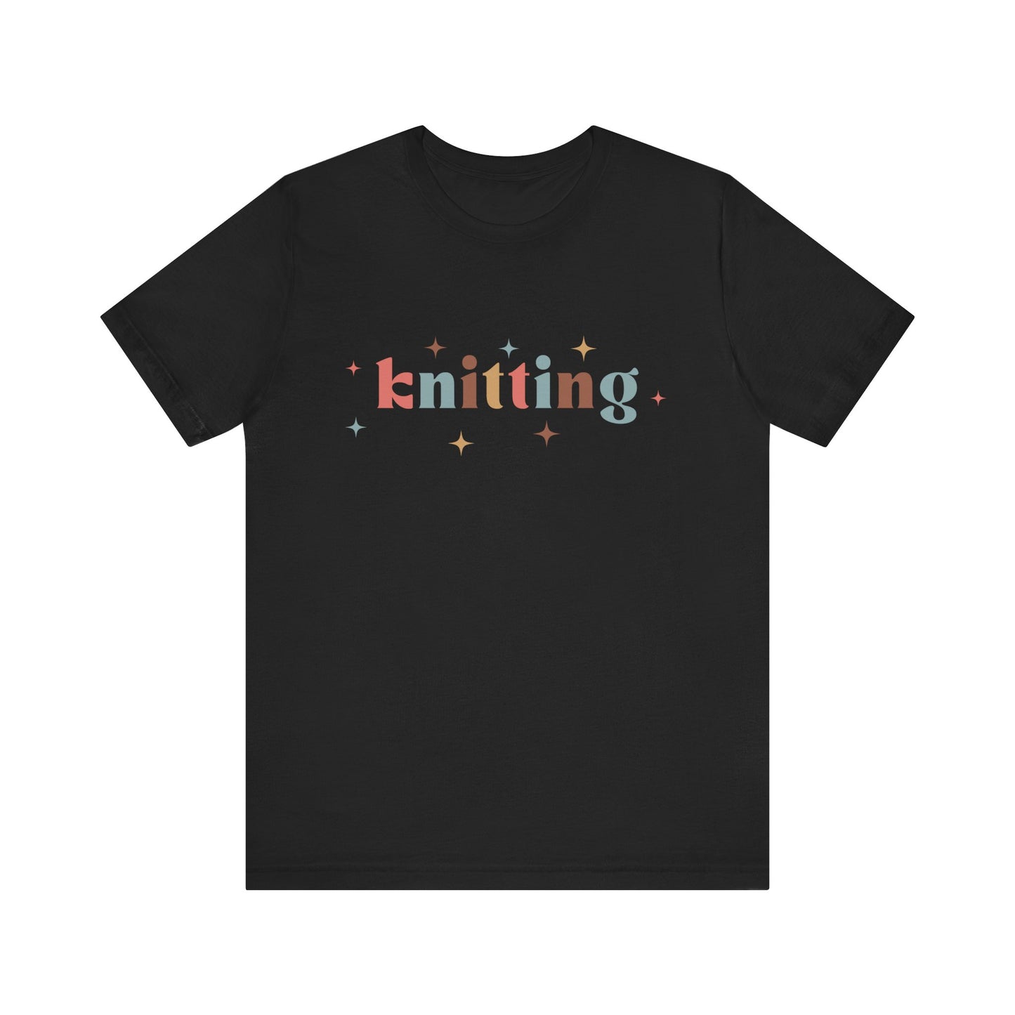 Knitting T-Shirt – Cute Colorful Knit Lover Shirt with Stars