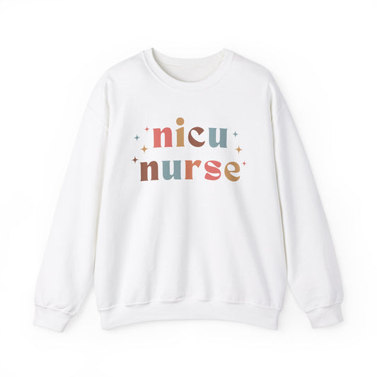 NICU Nurse Sweatshirt with Colorful Lettering