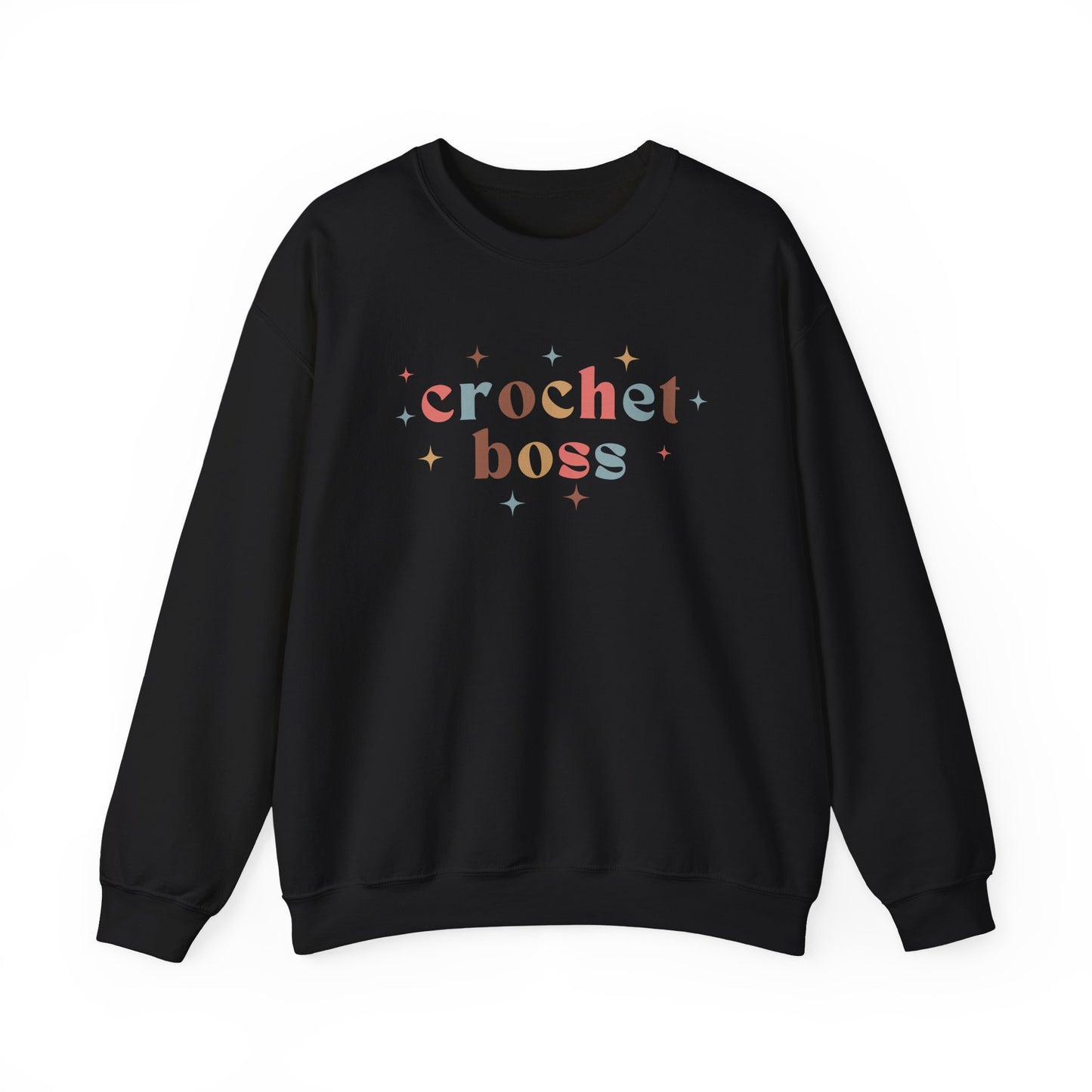 Crochet Boss Sweatshirt – Cute Colorful Crocheter Pullover with Stars