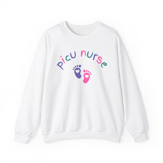 PICU Nurse Sweatshirt with Baby Feet