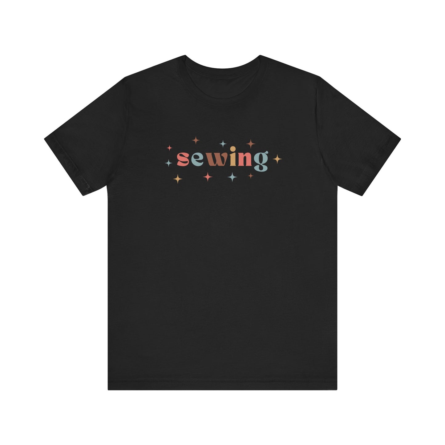 Sewing T-Shirt with Colorful Letters