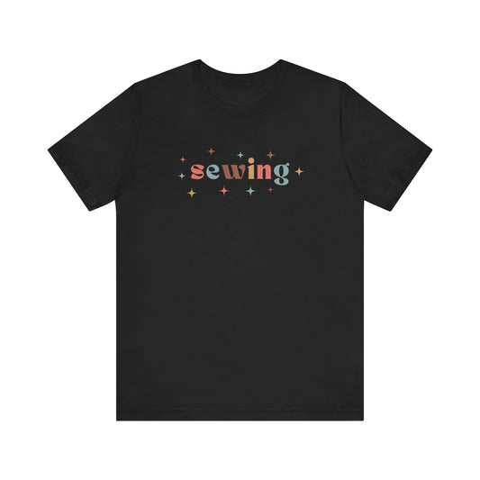 Sewing T-Shirt with Colorful Letters