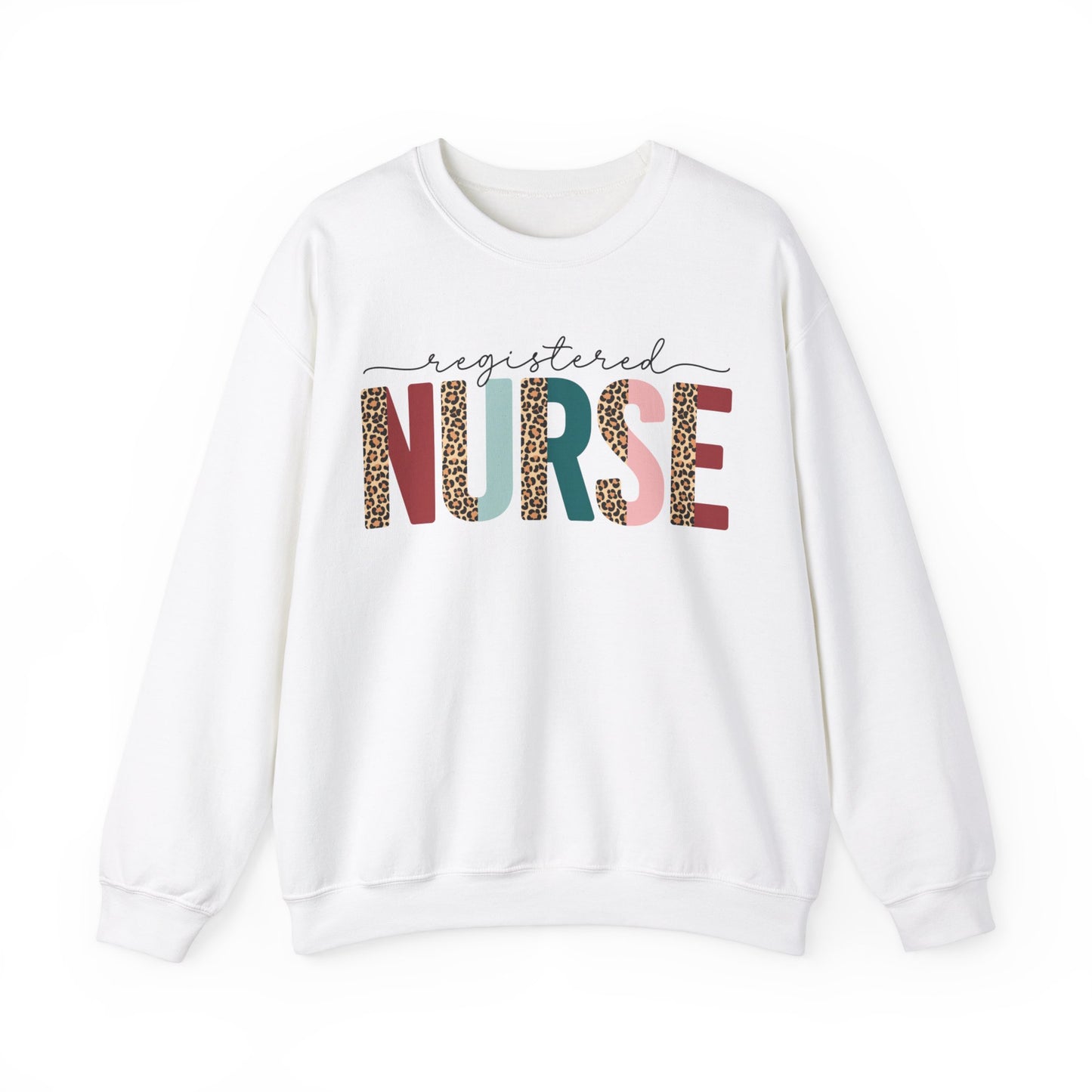 Nurse Sweatshirt with Scripted and Patchwork Writing