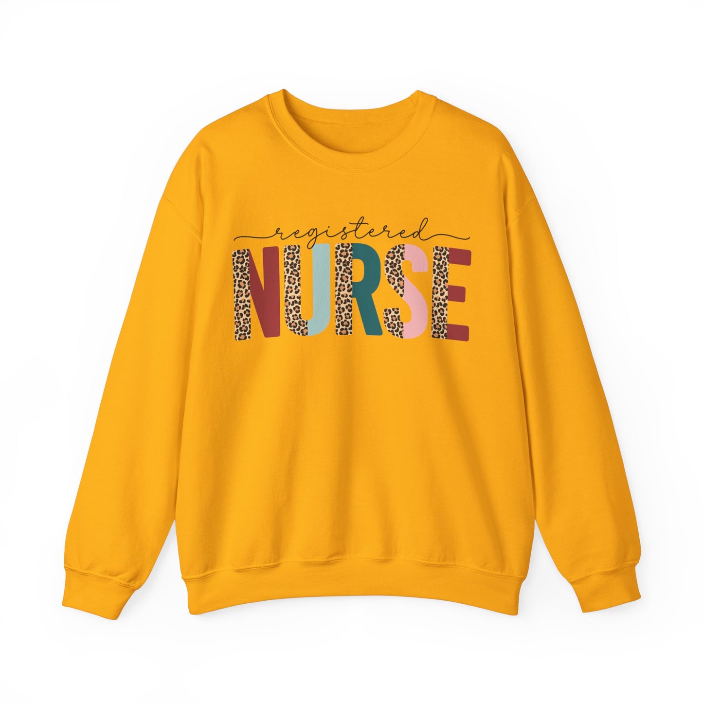 Nurse Sweatshirt with Scripted and Patchwork Writing