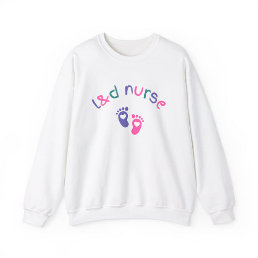 L&D Nurse Sweatshirt with Baby Feet