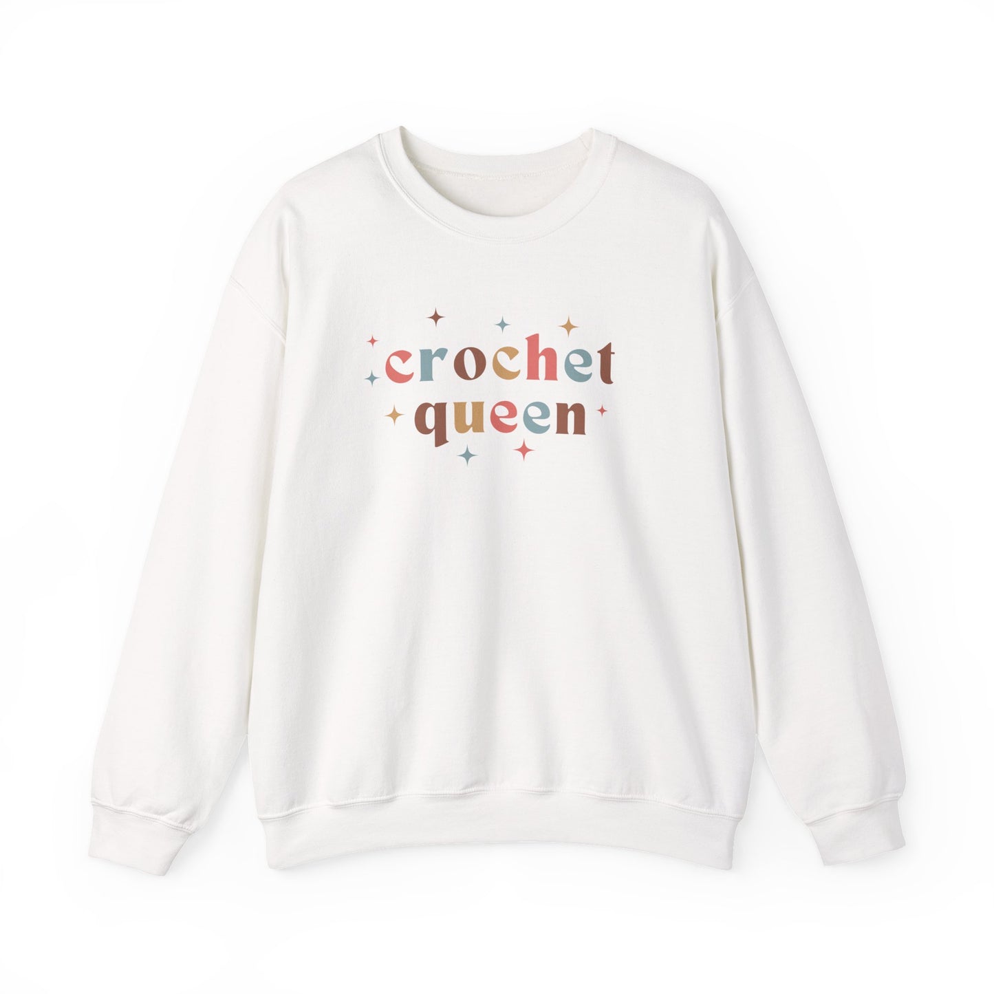 Crochet Queen Sweatshirt – Cute Colorful Crocheter Pullover with Stars