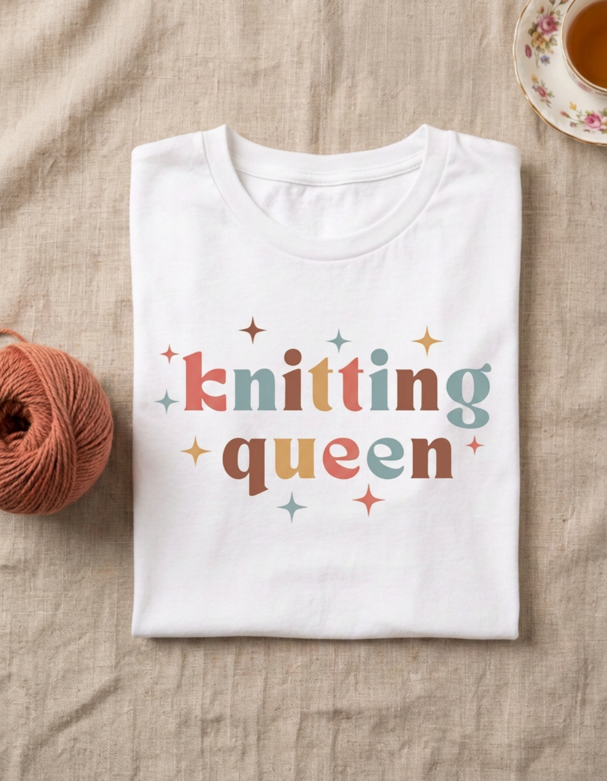 knitting queen folded tshirt