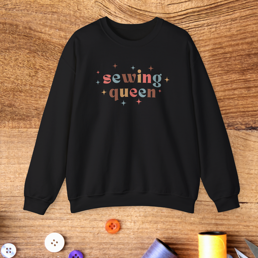 Sewing Queen Sweatshirt – Cute Colorful Sewist Pullover with Stars